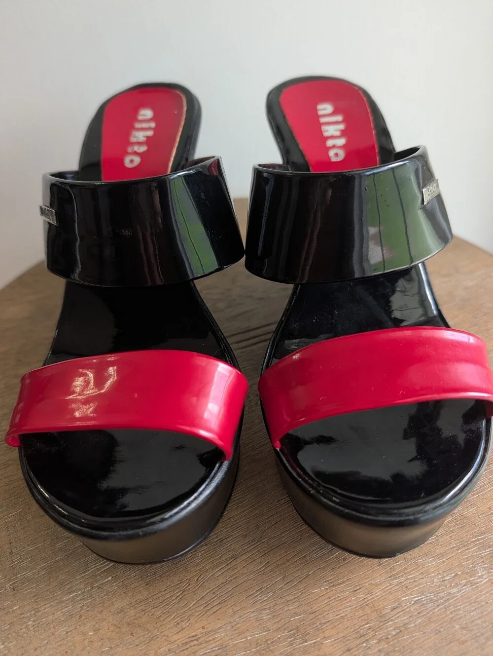 Y2k Platform Sandals Bally Nikta Pleather Rockabilly Punk Gothic Punk Sz 38